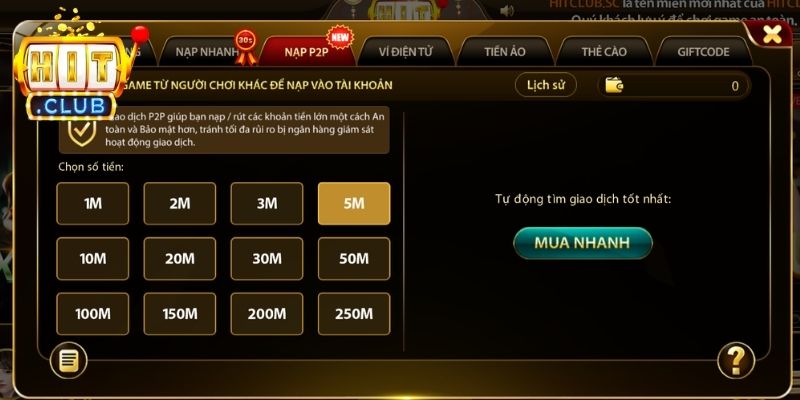 Hướng dẫn nạp tiền