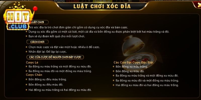 Xóc Đĩa Đổi Thưởng Hitclub - Sảnh Cược Xanh Chín Nhất 2 Trình tự tổ chức bàn chơi xóc đĩa